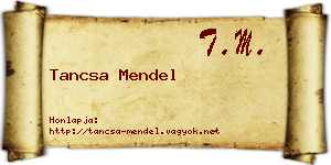 Tancsa Mendel névjegykártya